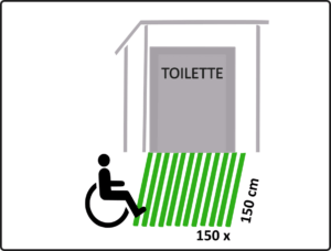 Behindertengerechte-bzw-rollstuhlgerechte-Toilette-Bewegungsflaeche-150-x-150-cm-vor-der-Toilette