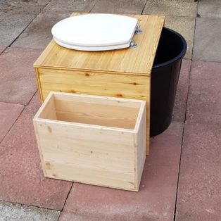 Komposttoilette 'Die große Kleine' mit optionalem Einstreubehälter - Seitenansicht