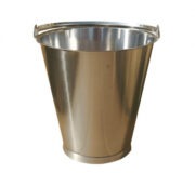 Edelstahleimer mit Sockel und Henkel, für Komposttoilette (Innentoilette 15L). Deckel optional.