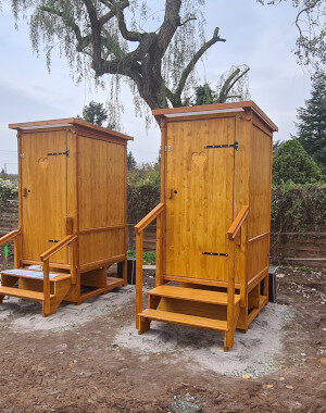 Komposttoilette WIESE Sondermasse mit Toilettensystem Biolan eco - Hattersheim - betriebsbereit