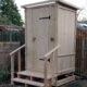 Komposttoilette WIESE aus Lärche mit Sondermaßen H220 x B140 x Tiefe120 cm und Handlauf