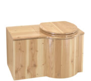 Komposttoilette "Schmetterling" aus Holz Douglasie lackiert, inkl Einstreubehälter 33 Liter. Sitz RECHTS