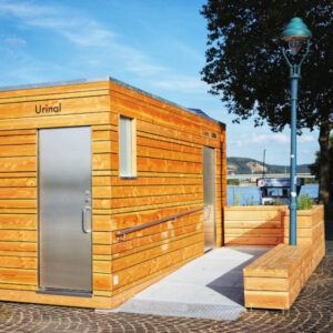 Öffentliche trocken-trenn-Toilette MODO - autarke Toilette am Rheinufer Bonn - 600x600