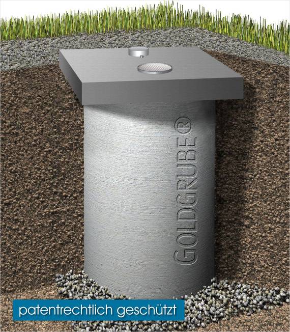 Goldgrube: Zysterne aus Beton mit integrierter Trennung Feststoff / Flüssigstoffe