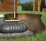 Trockentoilette KUBUS von nowato - Erdtank Rondus 2000 Liter mit Dibt - Urintank