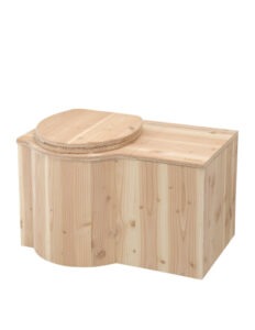 Trockentoilette aus Holz ökologisch. Modell Schmetterling aus Douglasie unbehandelt, Sitz links