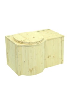 Trockentoilette aus Holz ökologisch. Modell Schmetterling aus Fichte unbehandelt, Sitz links
