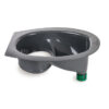 Urine diverting toilets insert grey – toilet seat -Trenntoiletten Einsatz grau – mit Adapter für Urinauslauf