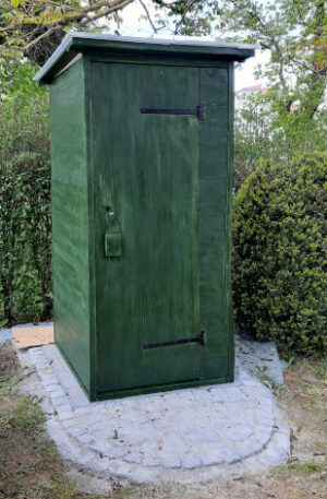 Verkauf · Komposttoilette WALD 80L mit grüner Lasur · Privatgarten in Bad-Nauheim