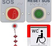 Toilette-Notruf Set Vario Funk DIN 18040-1+3, 869 MHz, Braillebeschriftung · nowato Barrierefreie Komposttoilette