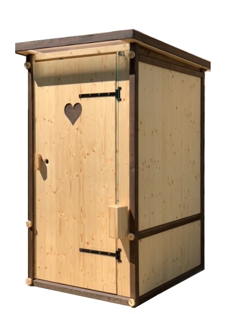 Komposttoilette Modell WIESE. Einstreutoilette, konfortable Kabine