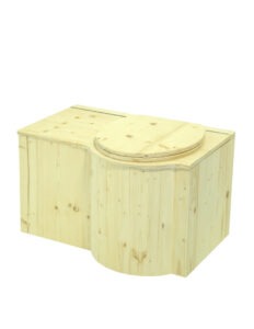 Biotoilette aus Holz, Modell Schmetterling aus Fichte. Sitz rechts