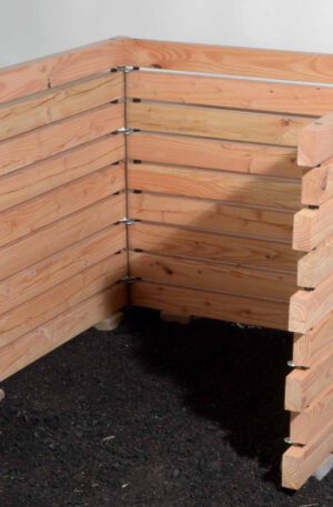 Komposter novum aus Holz mit Stecksystem - Wand offen