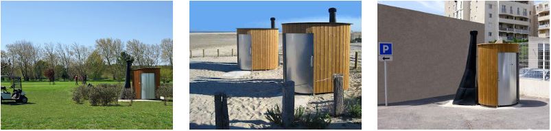 nowato öffentliche Toiletten: Trockentoiletten Kazuba. KL2 barrierefrei, Golfplatz · KL2 barrierefrei, Toilette am Strand · KL2 Standard, Parkplatz City