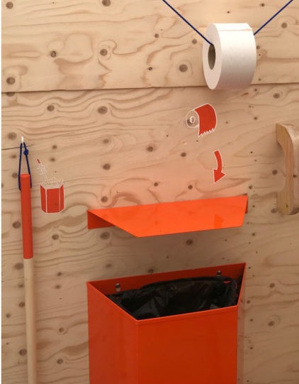 Urinal Marcelle – Mülleimer aus Metall, lackiert – für Toilettenpapier
